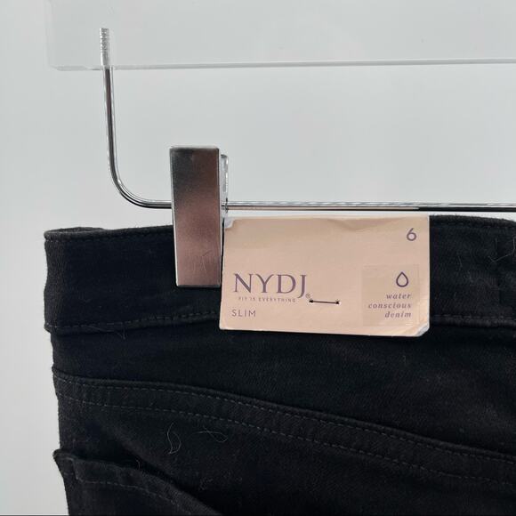 NYDJ Not Your Daughters Jeans Denim Sheri Slim Lift & Tuck Black NWT Size 6 - Picture 4 of 14
